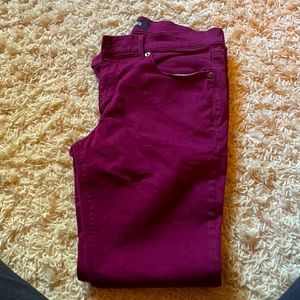 Express jeans, burgundy, skinny leg, size 10R